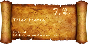 Thier Mietta névjegykártya